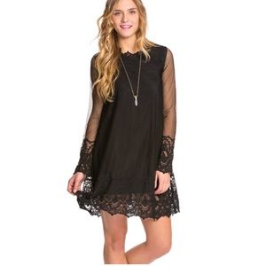 Volcom Lace Sleeve & Backless Dress